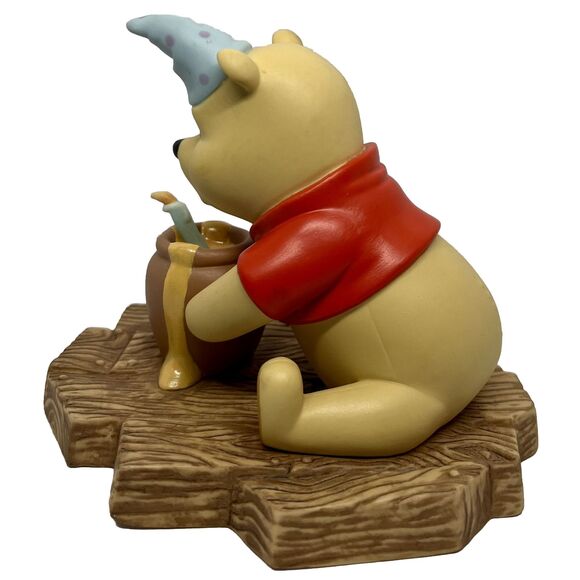 Winnie the Pooh Bear Birthday Disney Decor Figurine Pot of Honey, Blowing Candle - Picture 3 of 6